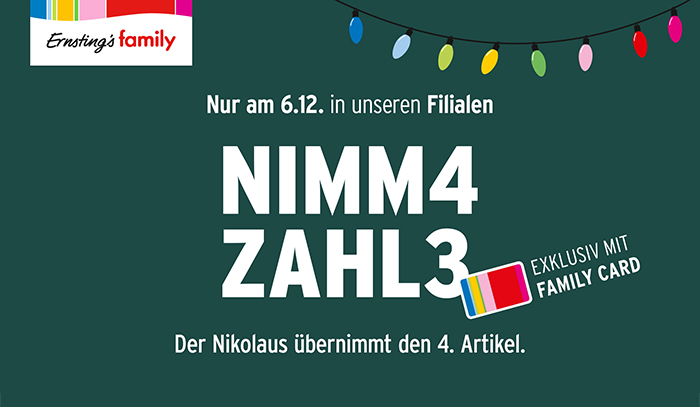 Nimm4 Zahl3 Aktion zum Nikolaus!